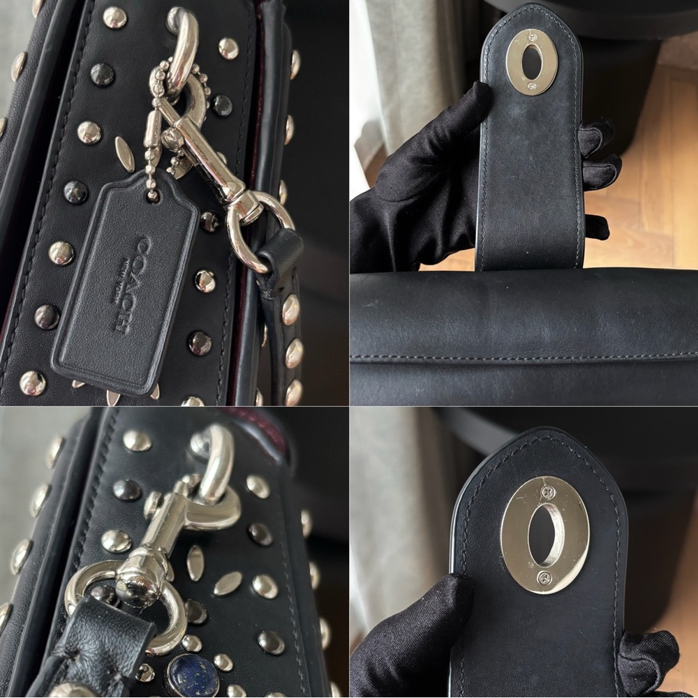 COACH Page Crossbody Bag With All Over Western Rivets - Picture 9 of 16